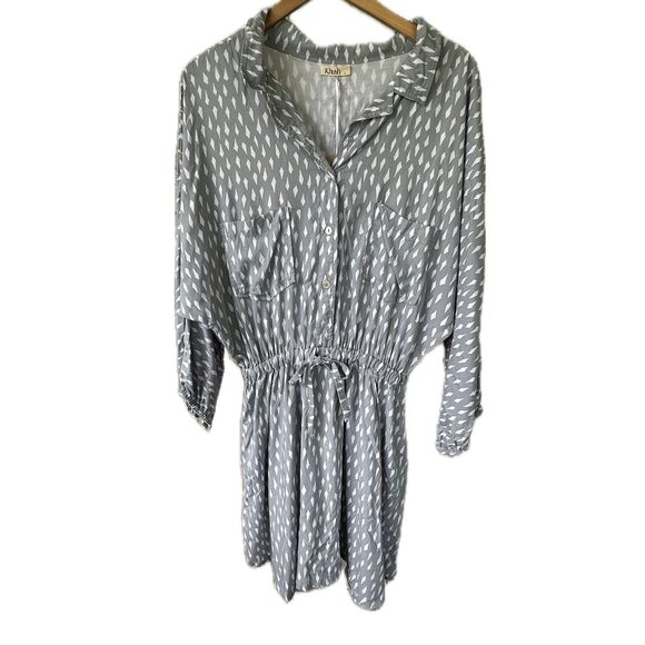 Khush NWT Women's Anjeli Geometric Hawaiian Inspired Drawstring Waist Dress L - Picture 1 of 6